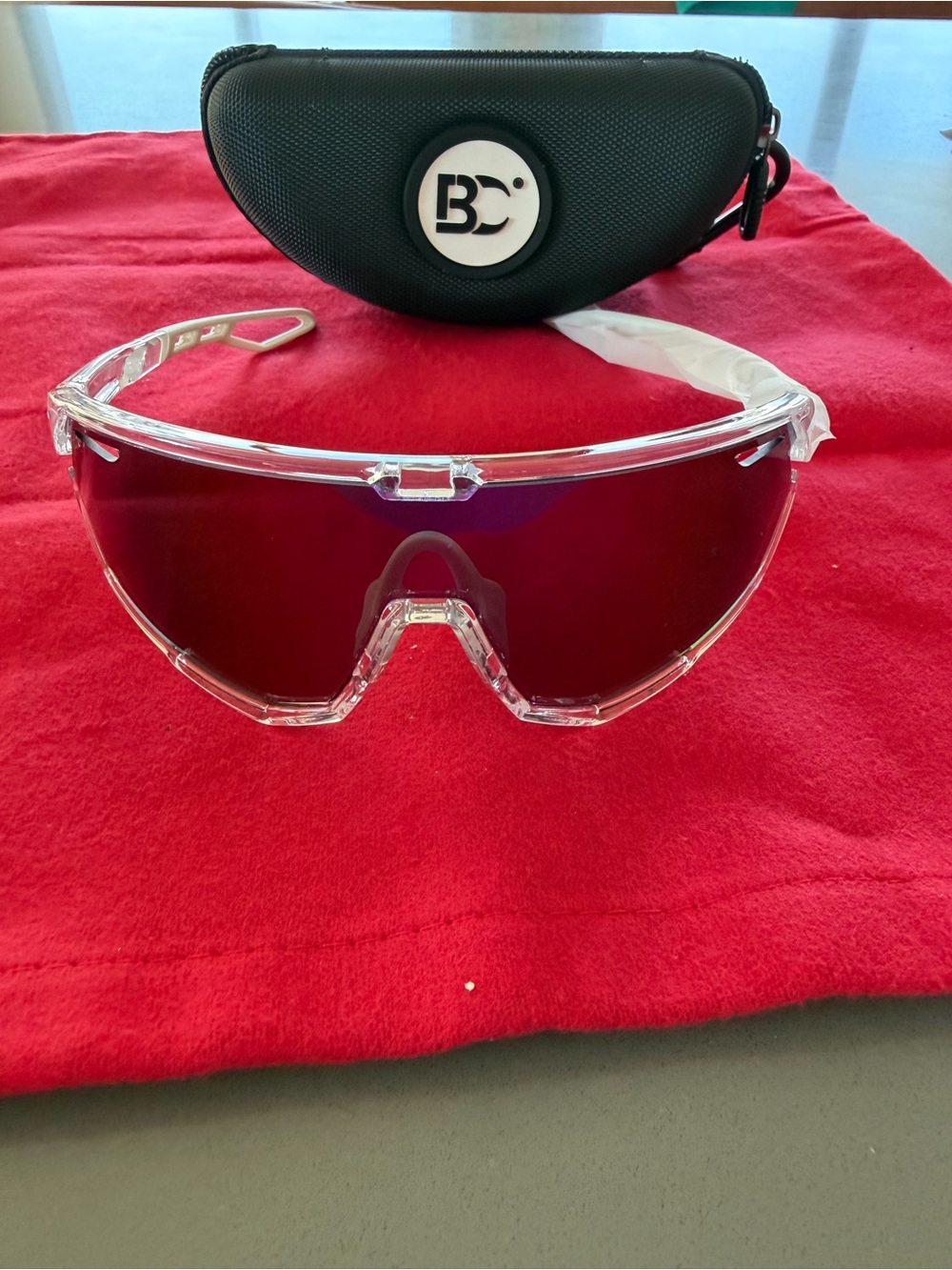 Clear Frame VR/AR Shield Glasses with Red-Tinted Lens